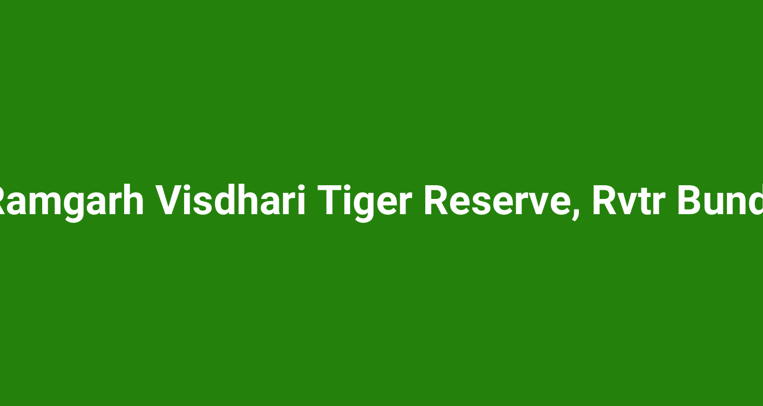 Ramgarh Visdhari Tiger Reserve Rvtr Bundi