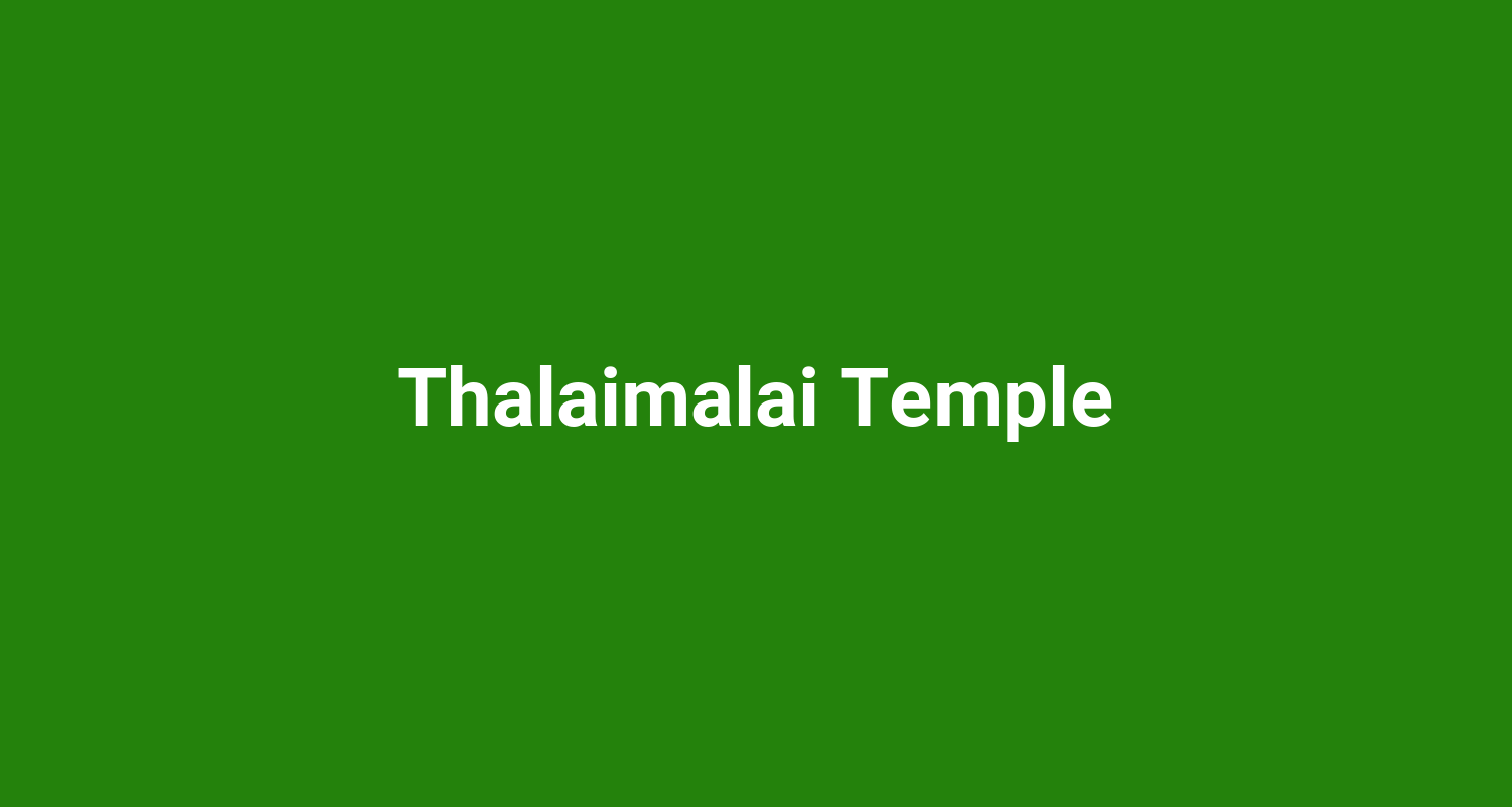 Thalaimalai Temple