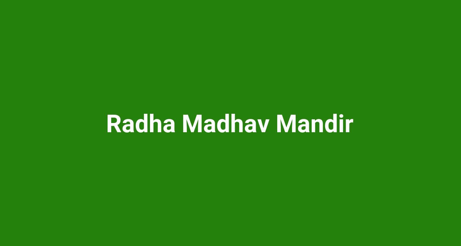 Radha Madhav Mandir