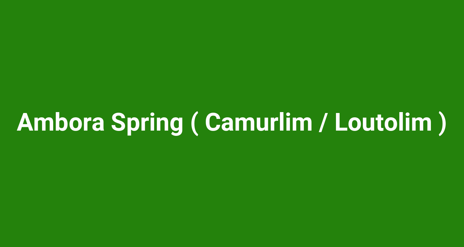 Ambora Spring ( Camurlim / Loutolim )