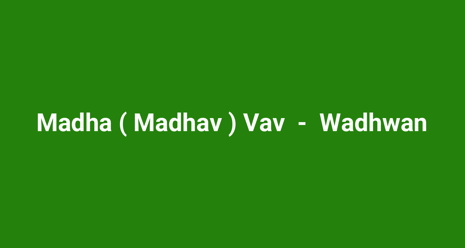 Madha ( Madhav ) Vav  -  Wadhwan