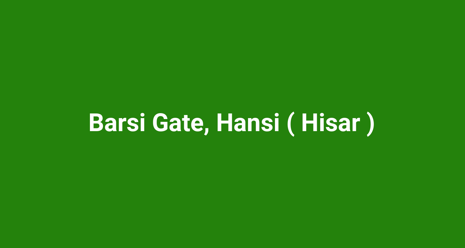 Barsi Gate, Hansi ( Hisar )
