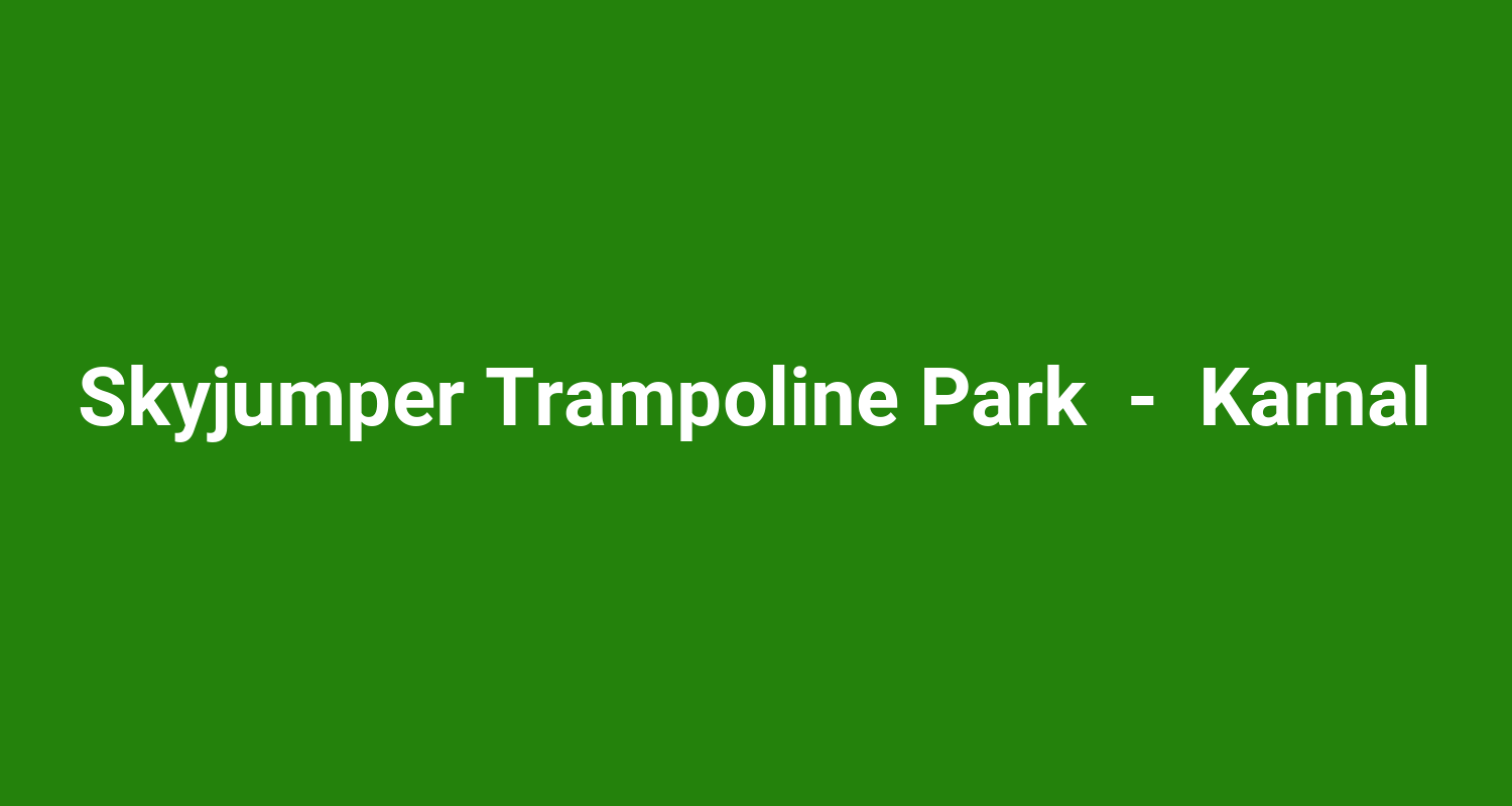 Skyjumper Trampoline Park  -  Karnal