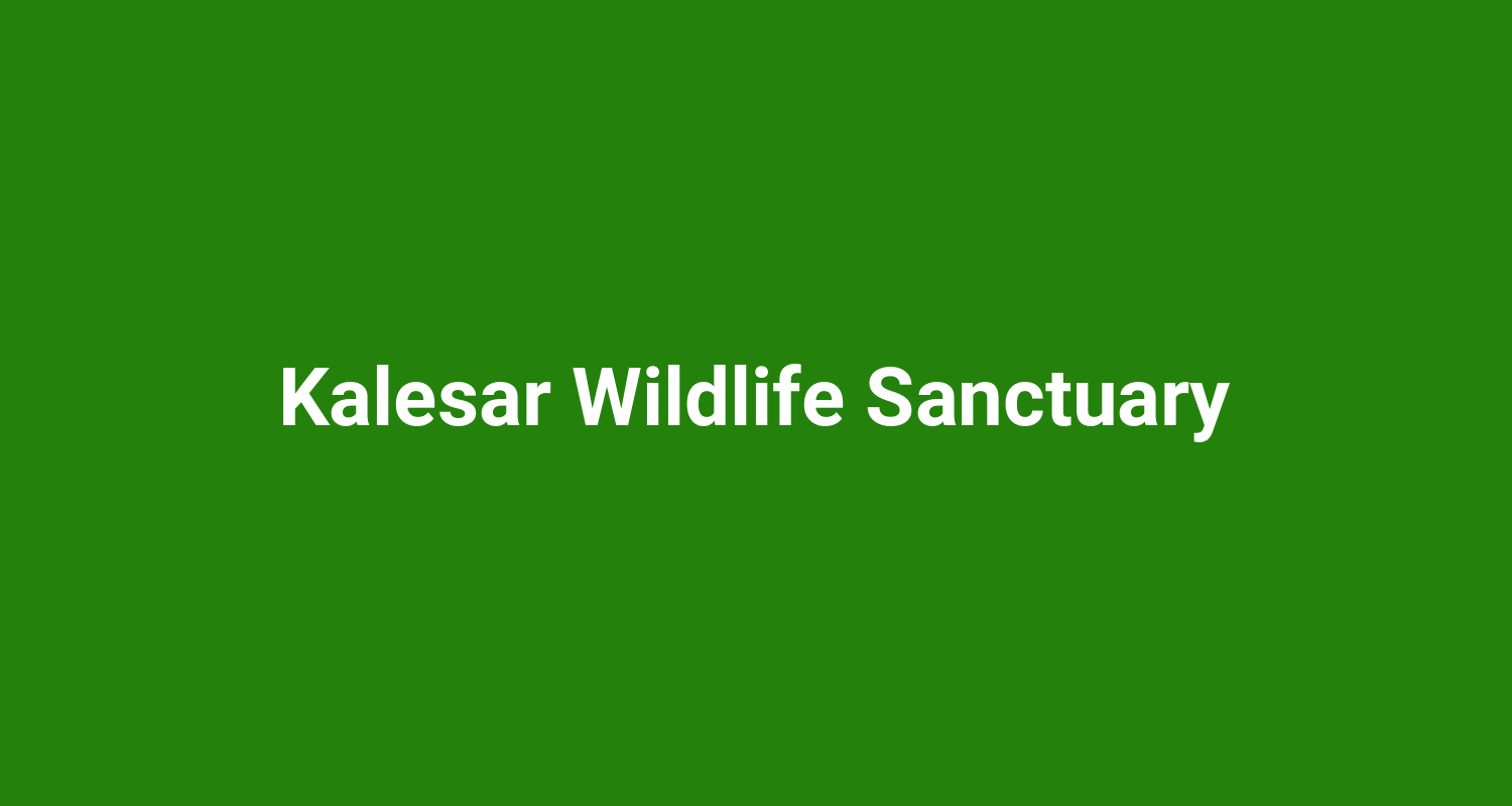 Kalesar Wildlife Sanctuary