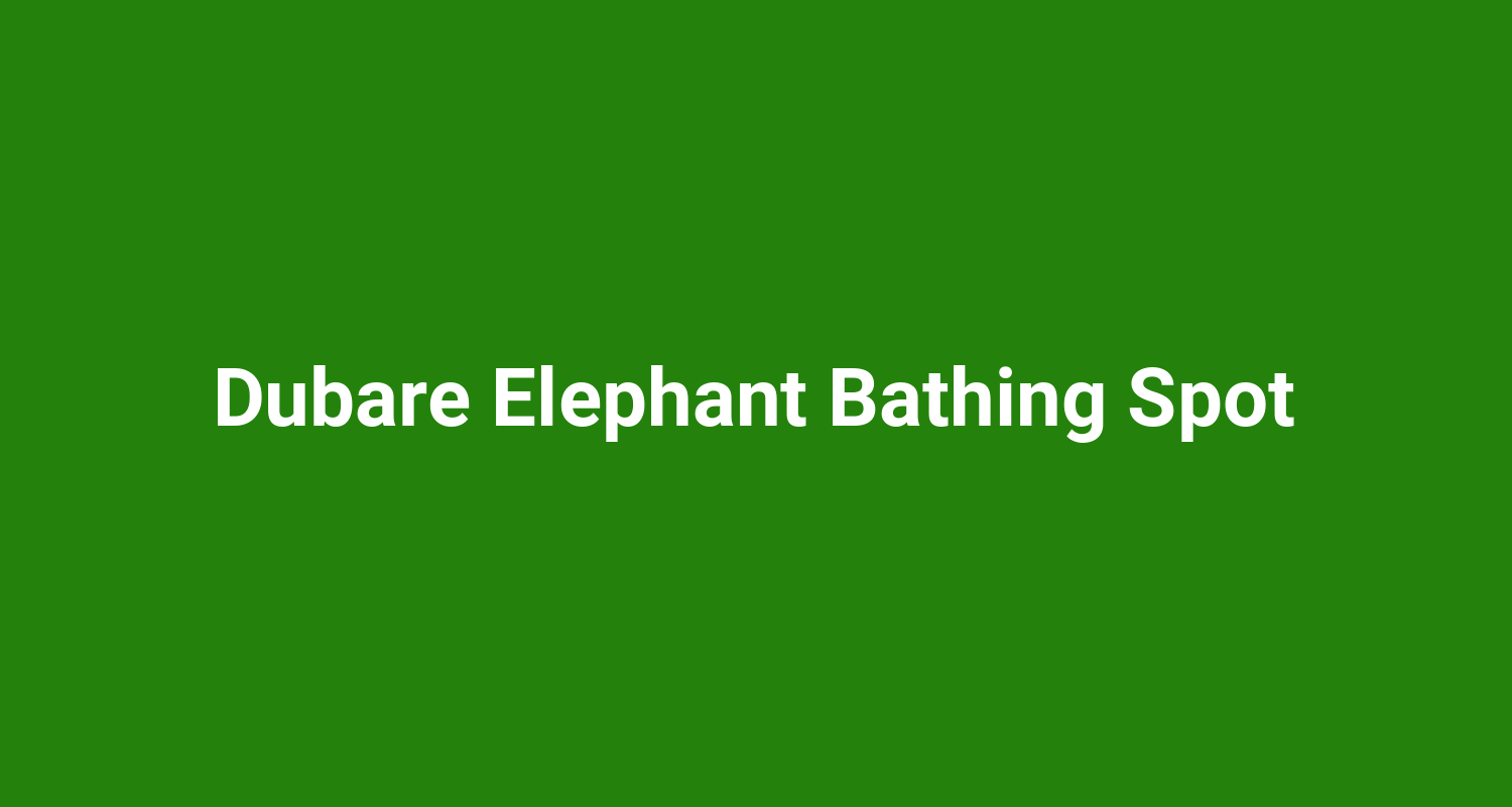 Dubare Elephant Bathing Spot
