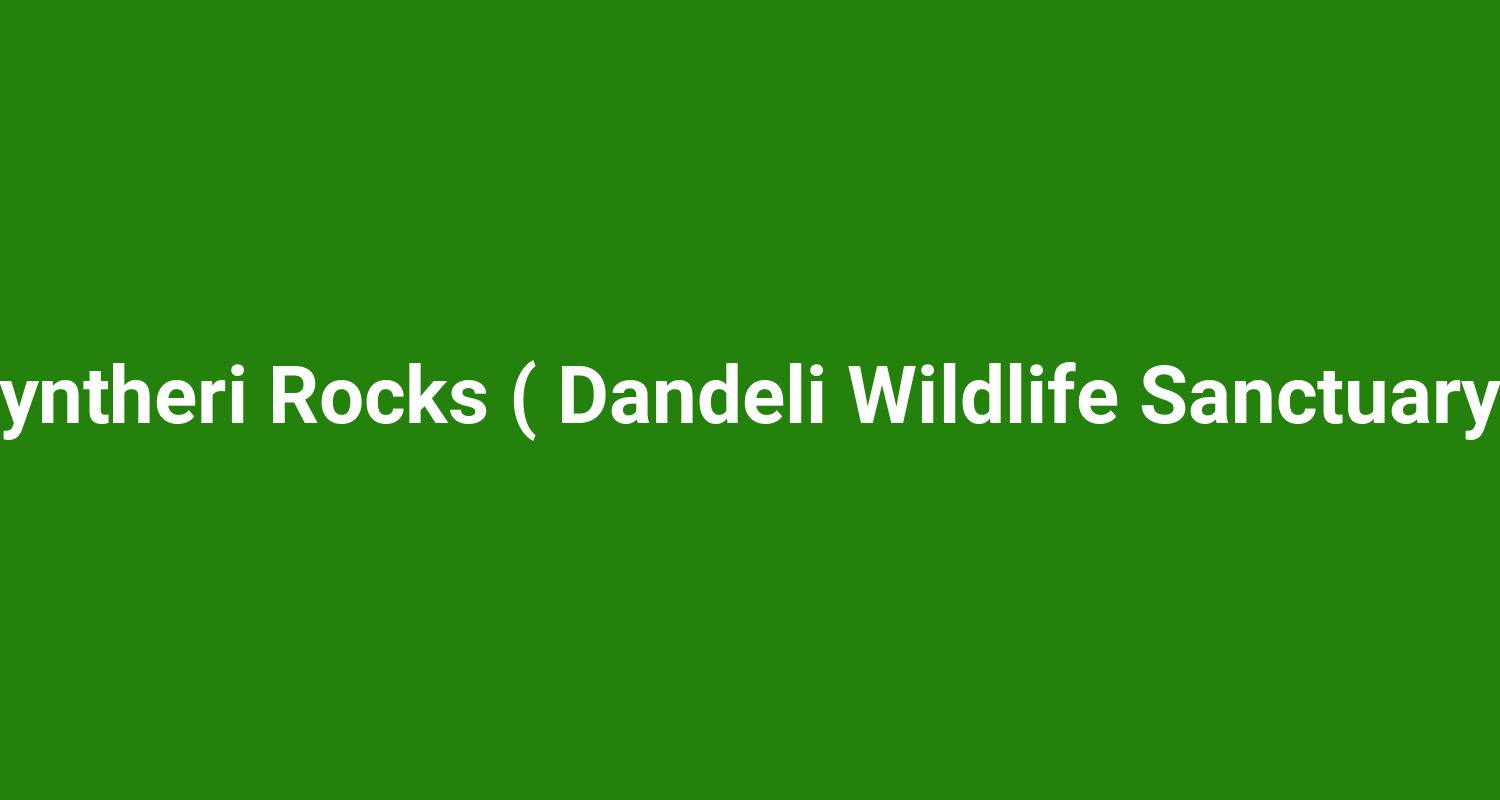 Syntheri Rocks ( Dandeli Wildlife Sanctuary )