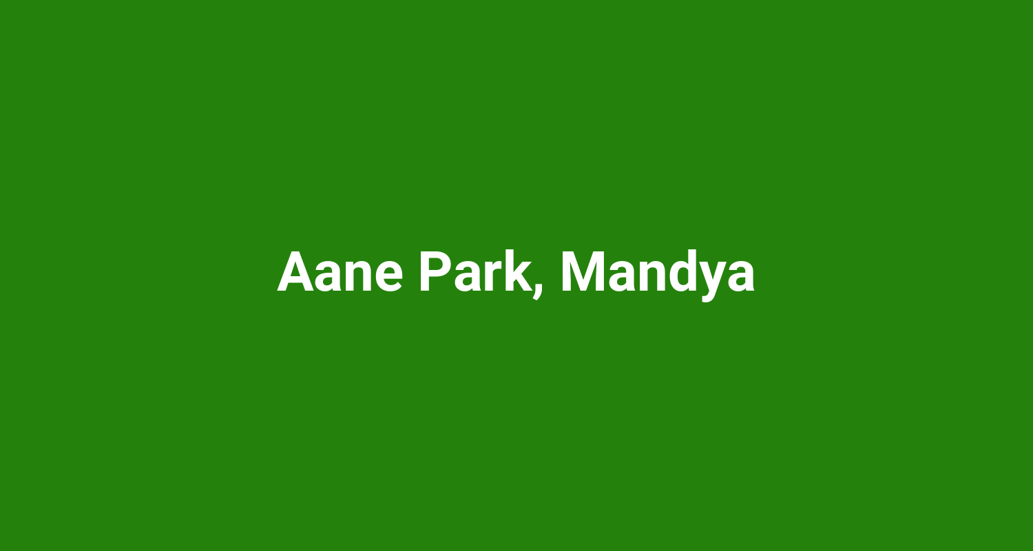 Aane Park, Mandya