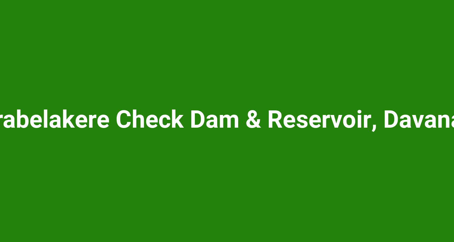 Devarabelakere Check Dam & Reservoir, Davanagere