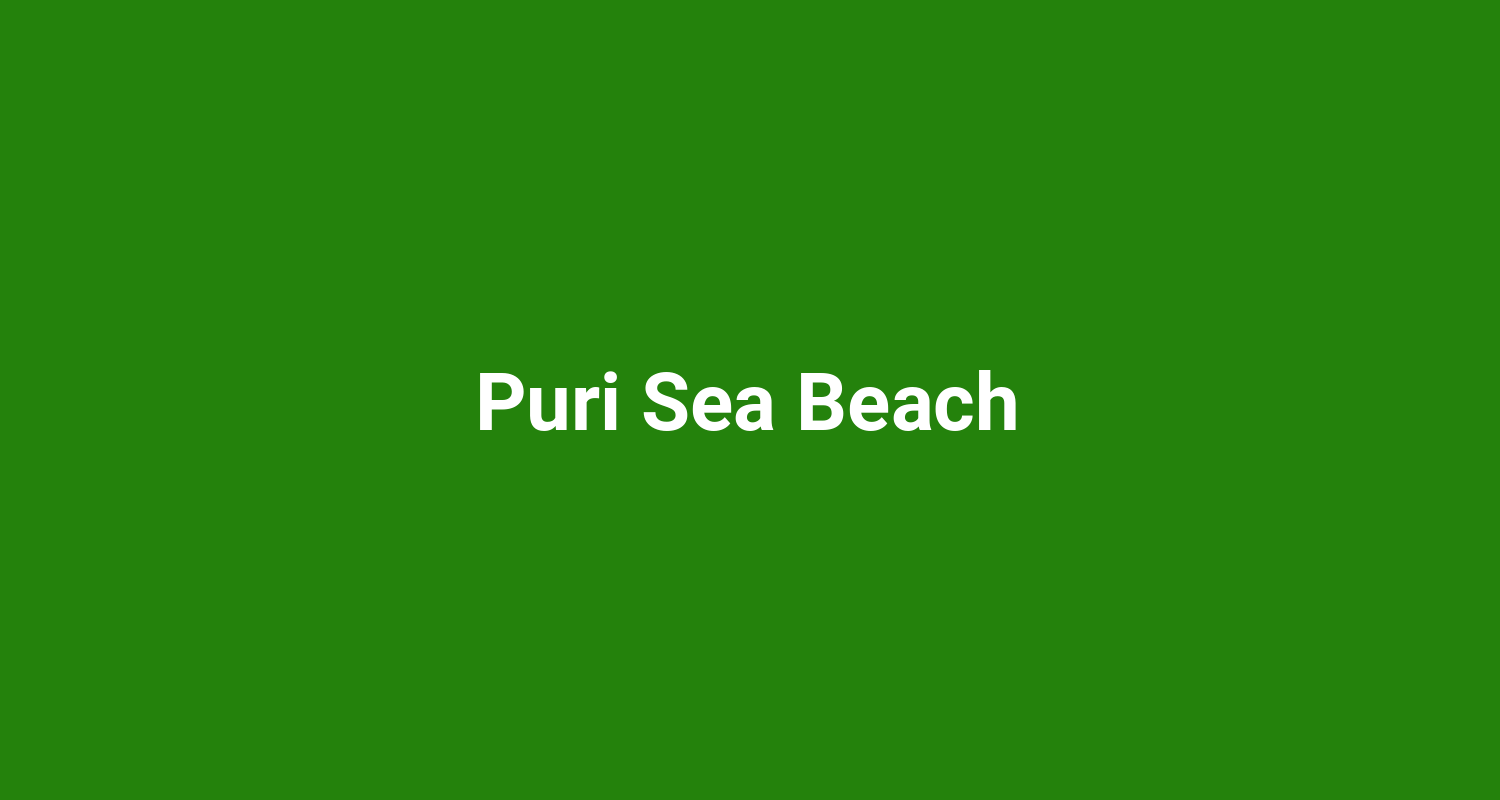 Puri Sea Beach